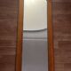 Large octagonal wall mirror in pine, 1970s – 103 × 40 cm