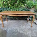 Louis XV coffee table in oak and cherry marquetry.