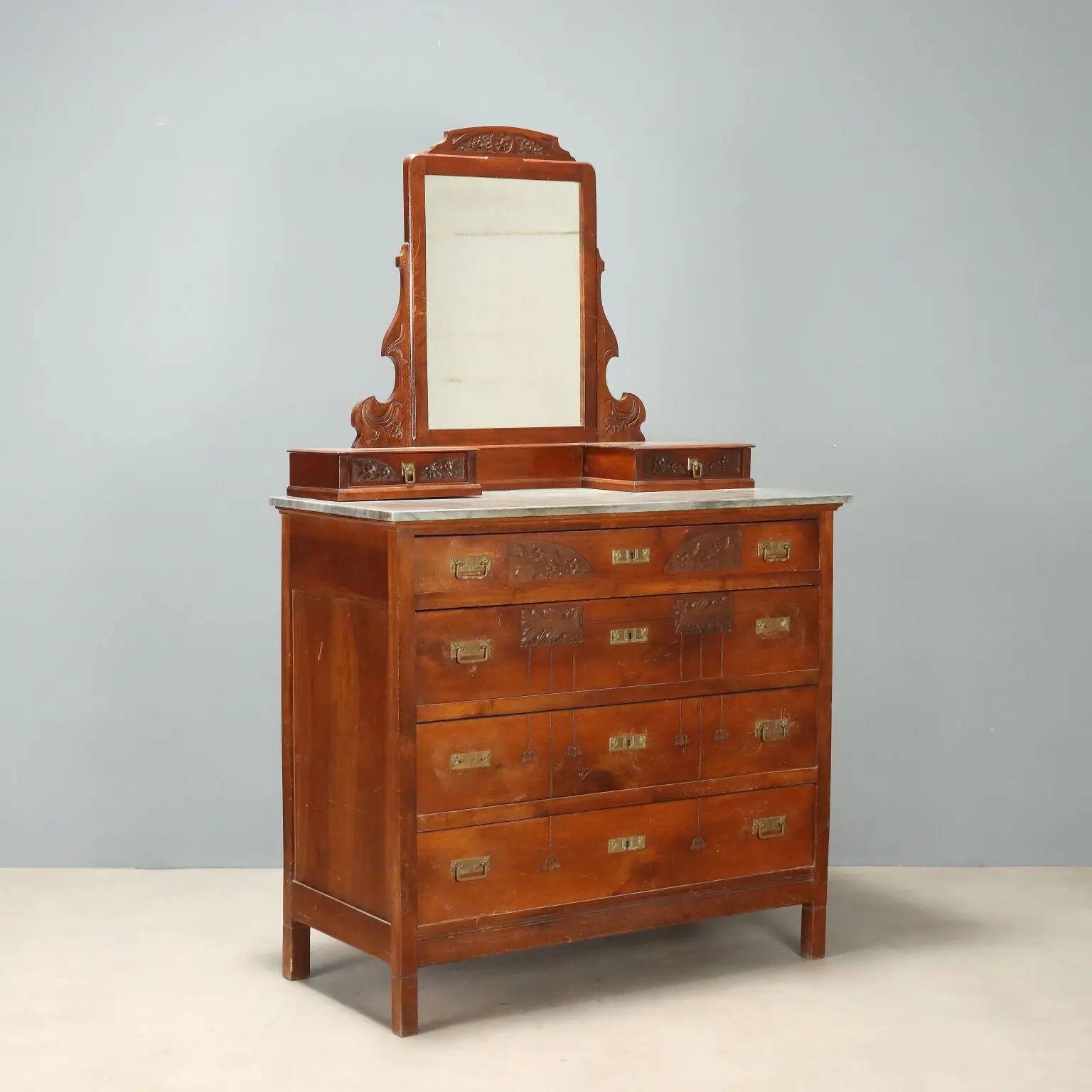 Antique Art Nouveau mahogany commode, Italy, 20th century