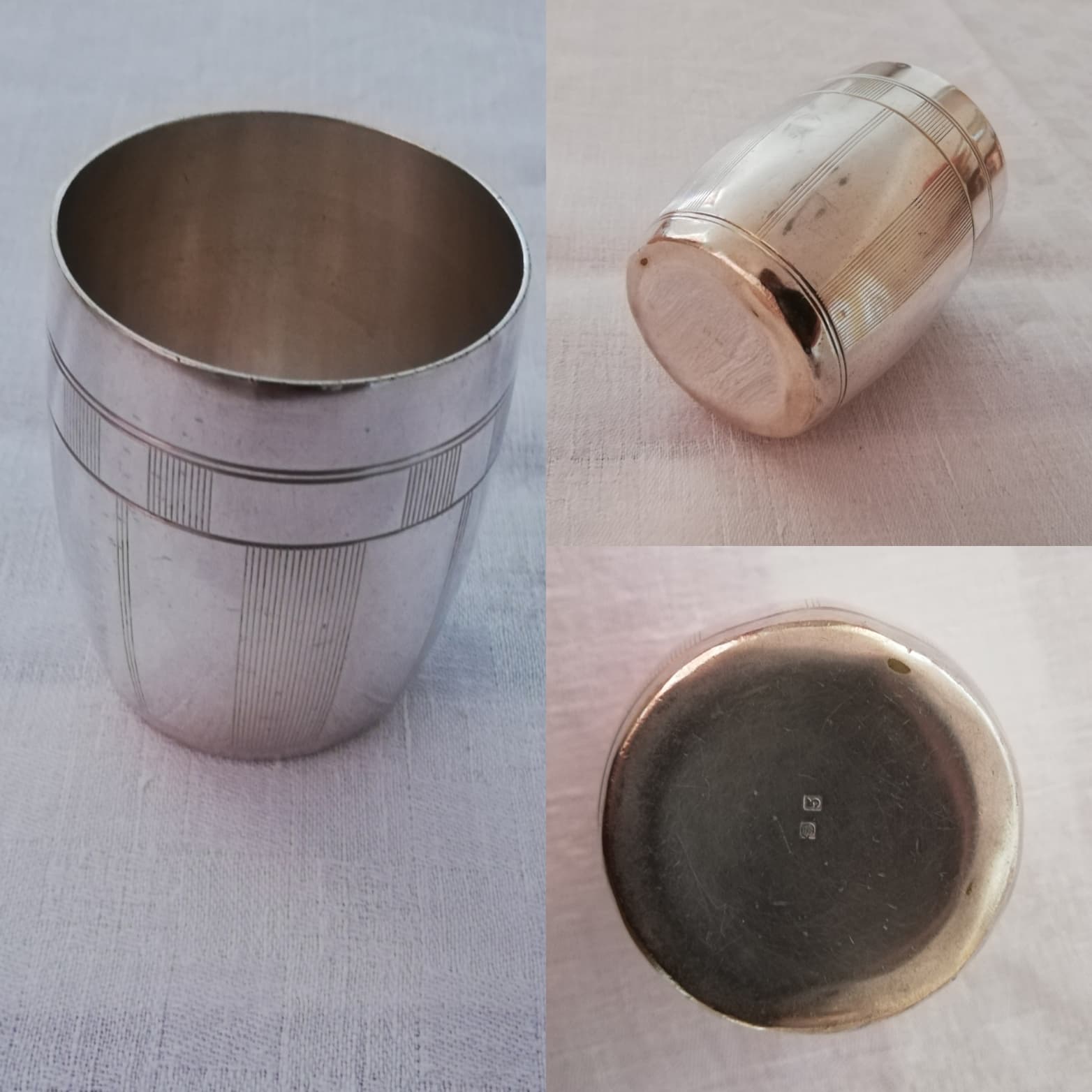 Set of 7 timpani in silver metal