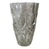 Vase en verre facetté vintage
