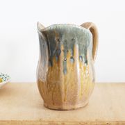Art Nouveau inspired pitcher in flamed stoneware in the Denbac Rambervillers style