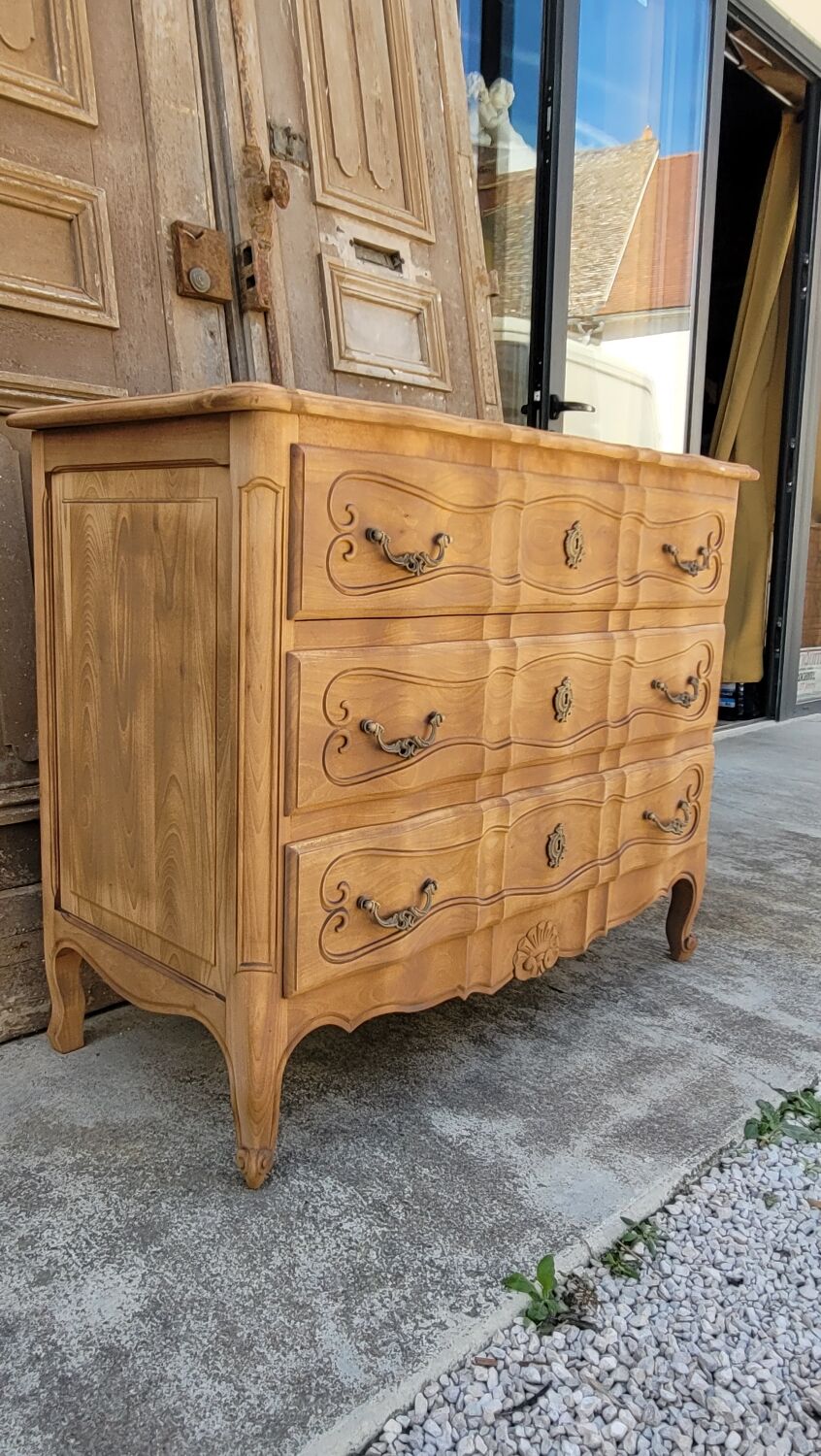 Louis xv style chest of drawers in pickled cherry