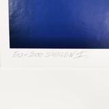 Lithograph, abstract landscape - nocturne, Denmark 1980s