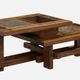 Oak coffee table Wood slate France 1960s