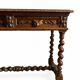 Louis XIII style desk in solid oak with twisted legs.