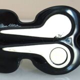 Salt and pepper shakers, glazed ceramic, Scottish terrier dog, signed