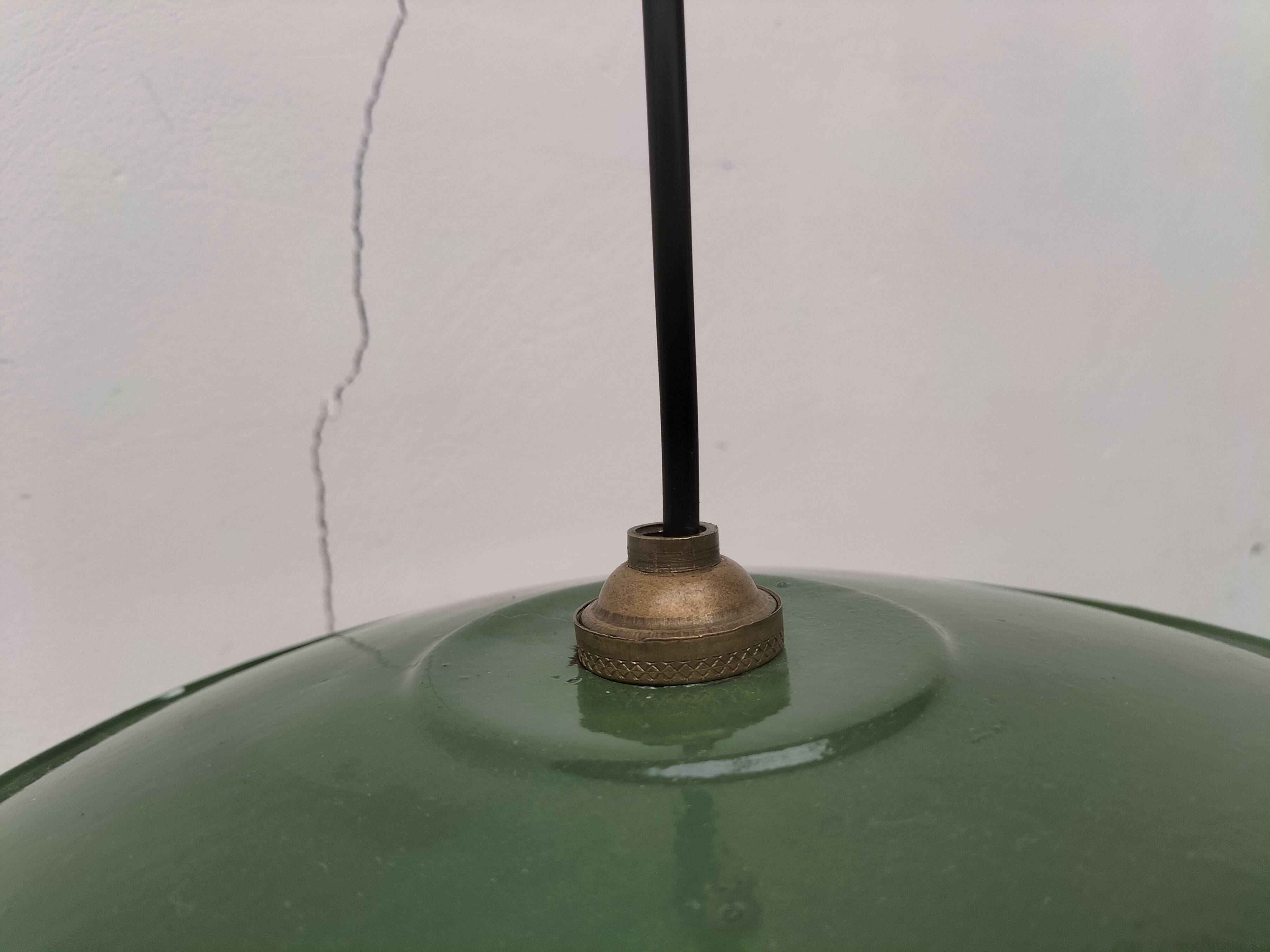 Enameled sheet metal pendant lights