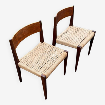 Paire de chaises vintage minimalistes "Pia" de Poul Cadovius pour Royal Persiennen, Danemark