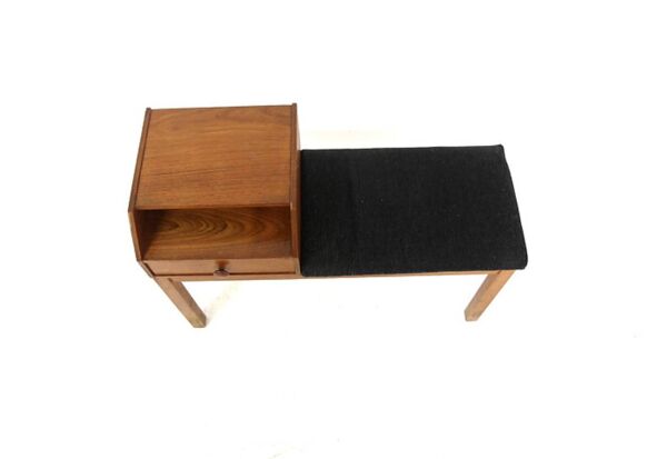 Banc-téléphone scandinave teck, Suède, 1960