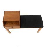Scandinavian teak telephone bench, Sweden, 1960