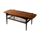 Vintage Creafort coffee table 1960s teak with rattan magazine shelf