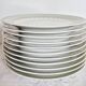 French porcelain dessert plates, green and gold.