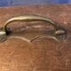 Old wooden box early 20th century market box with brass handle