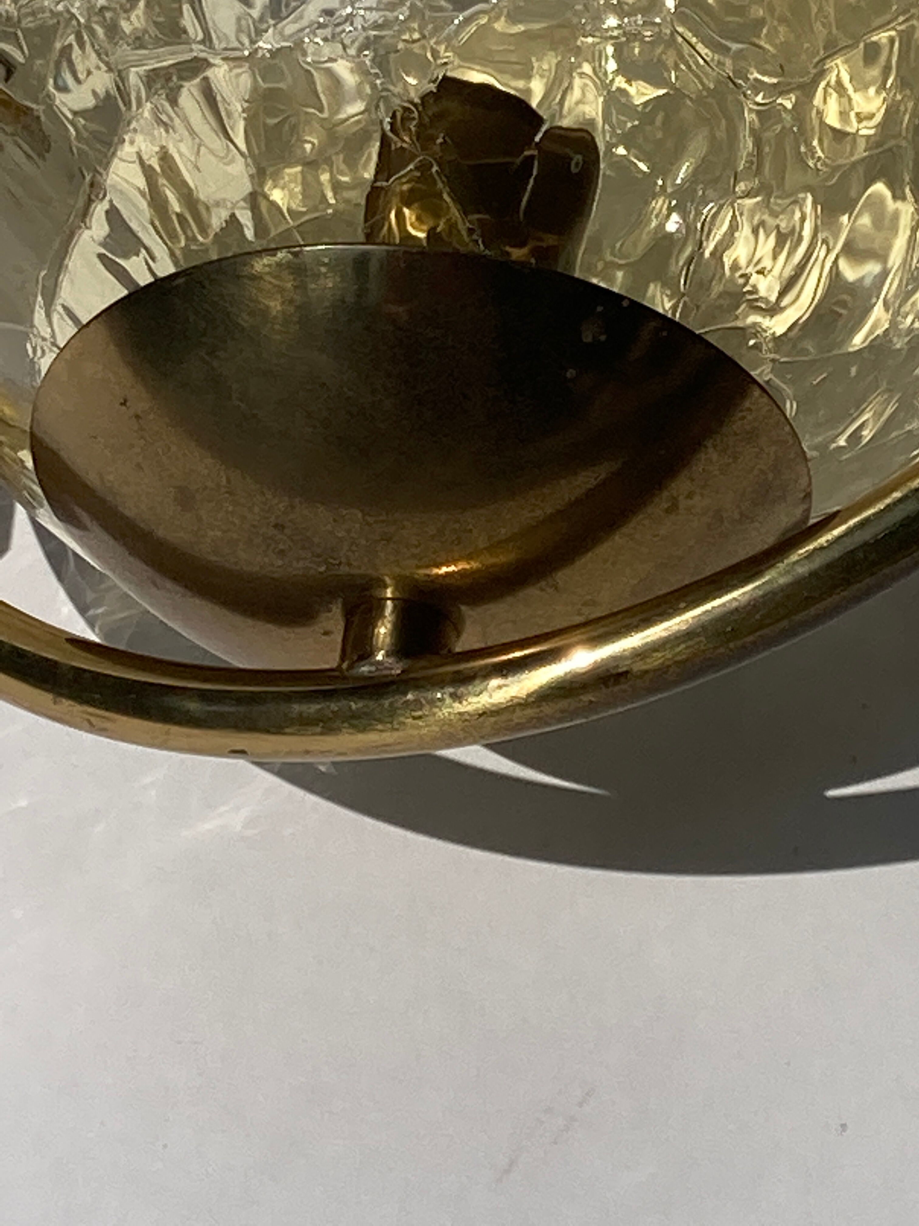 Suspension et appliques Doria en verre dépoli et appliques murales