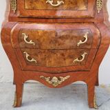 Louis XV style curved chest of drawers in marquetry
