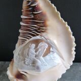 Cameo seashell night light with mythological decor