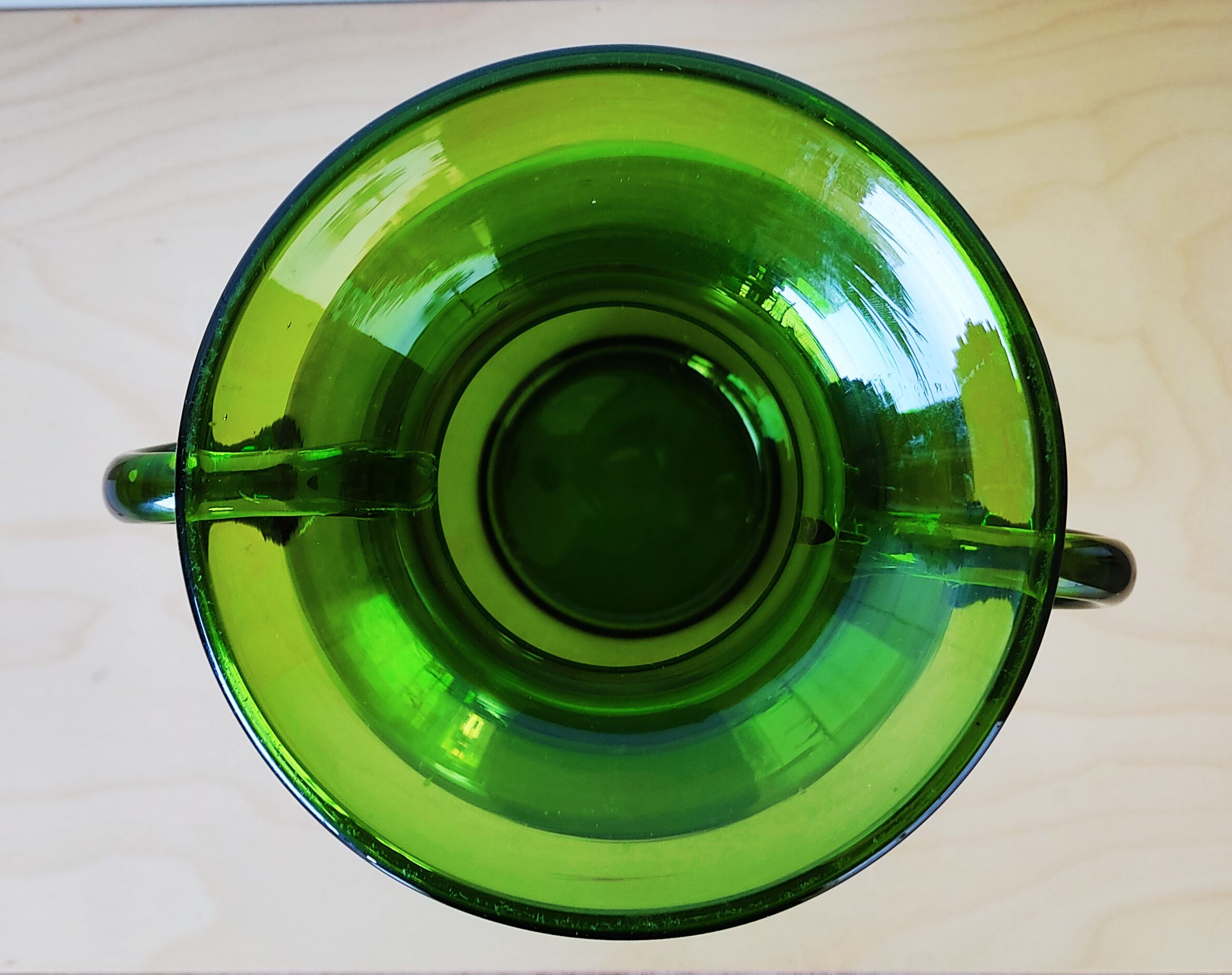 Green glass vase