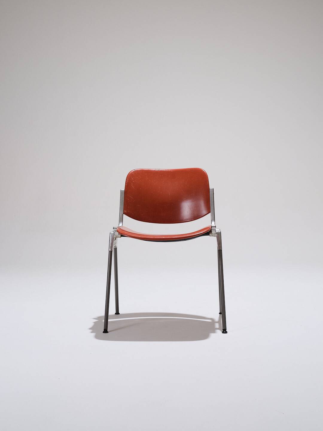 Set de 4 chaises empilables dsc 106 orange, Castelli, G. Piretti, 1970s