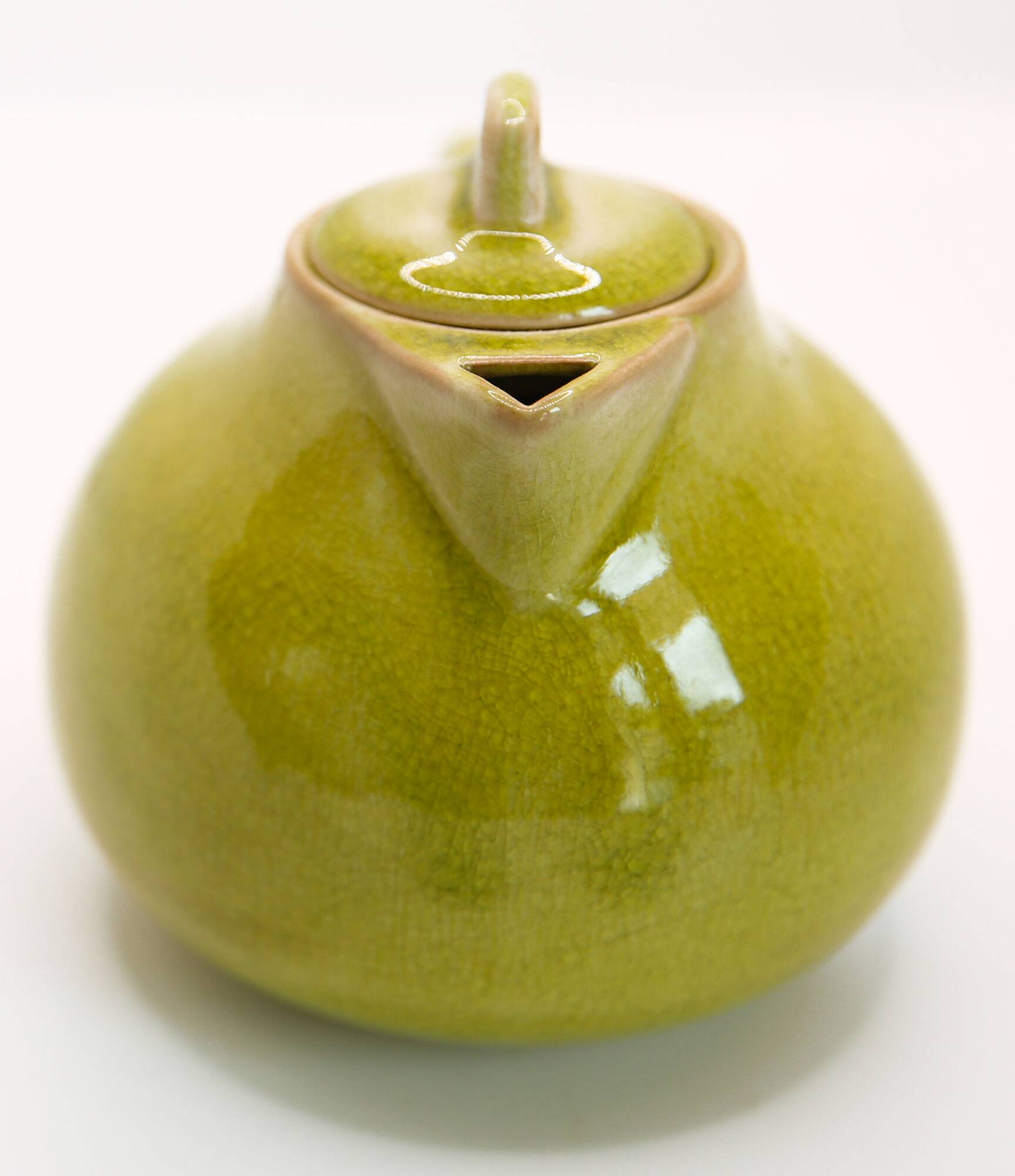 Artisanal lime green teapot Jars