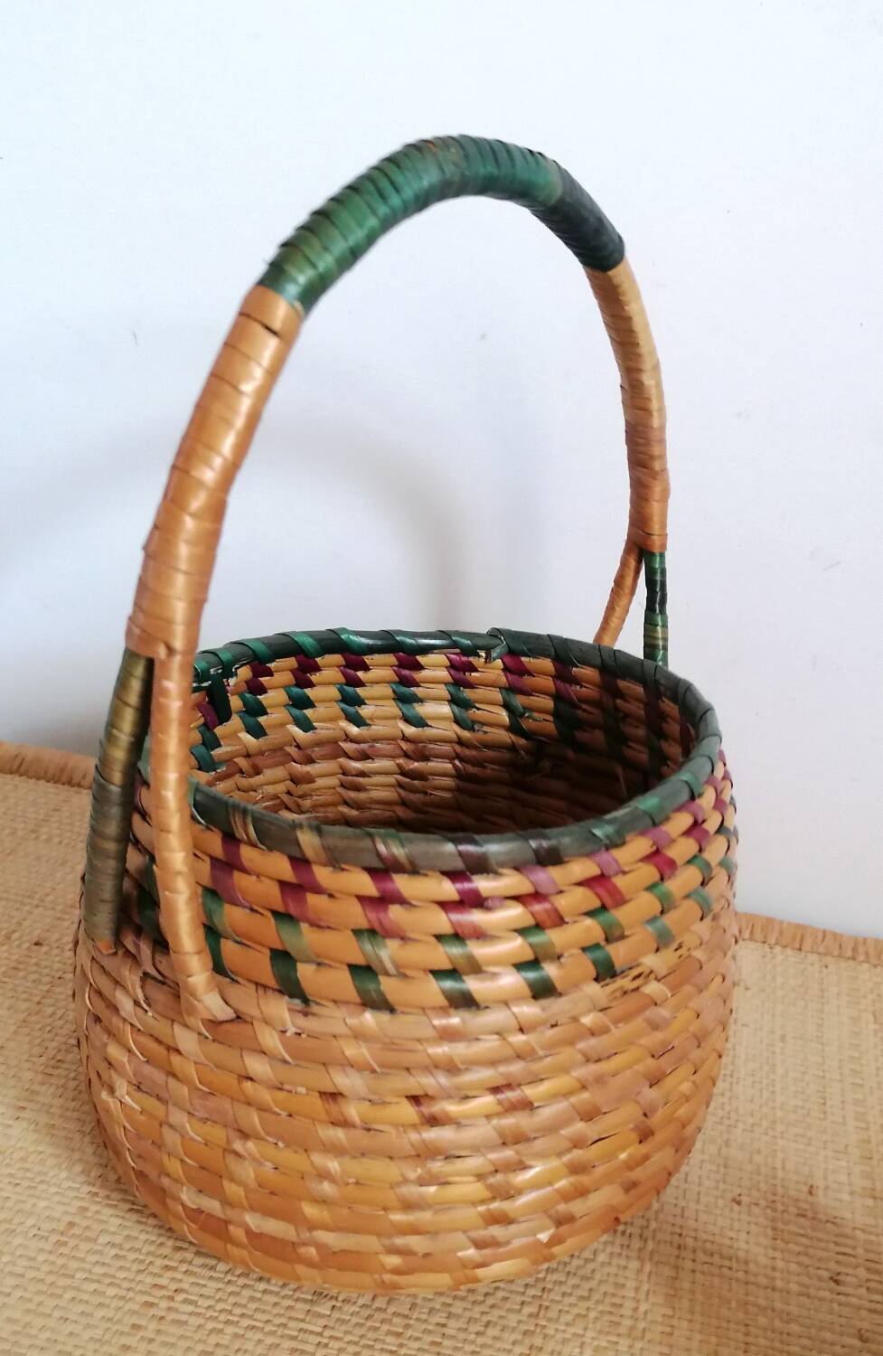 Children's woven straw basket