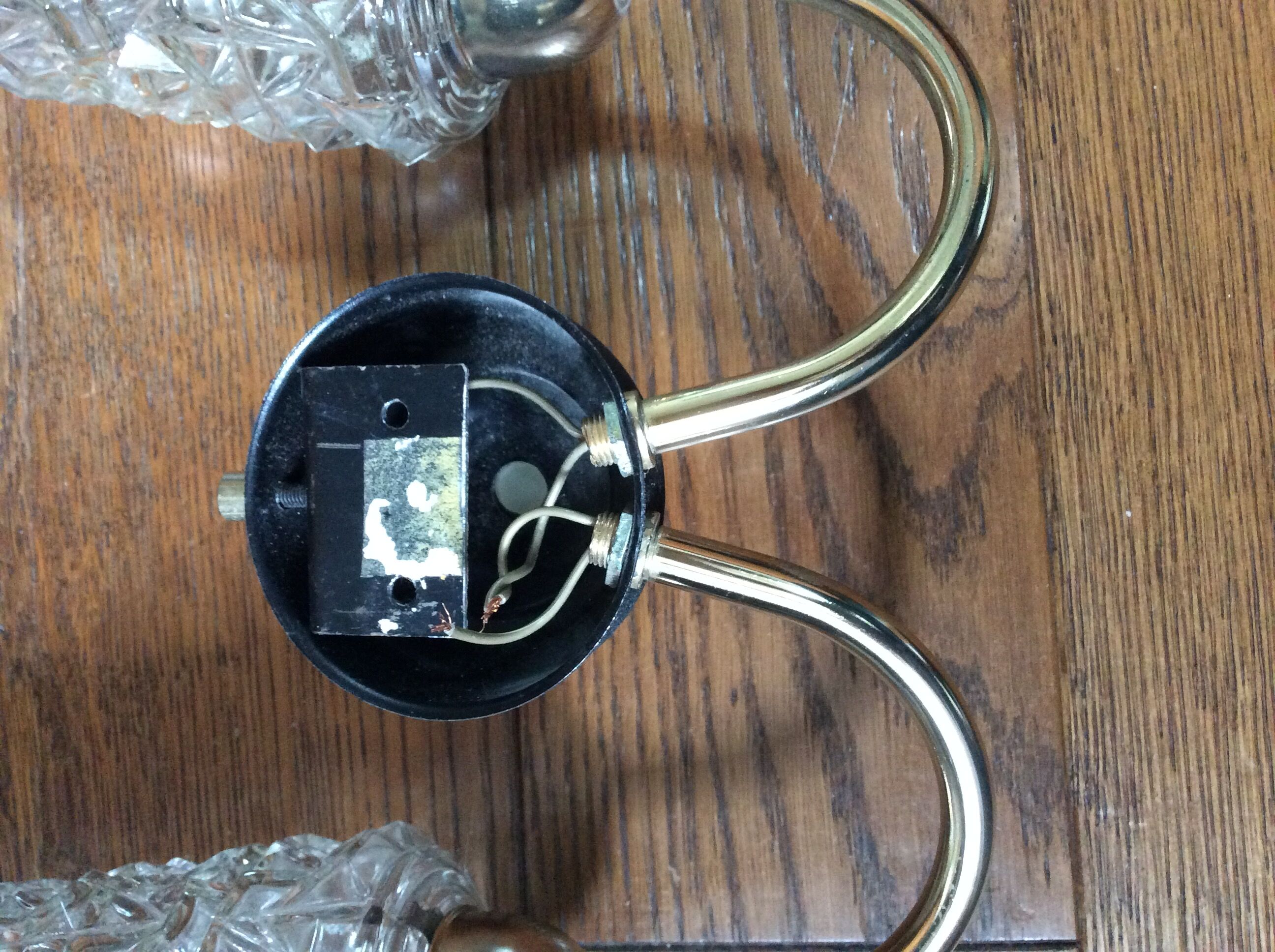 Double wall lamp glass and brass