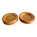 12 assiettes anciennes ravel aubagne jaune en terre cuite