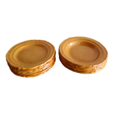 12 assiettes anciennes ravel aubagne jaune en terre cuite