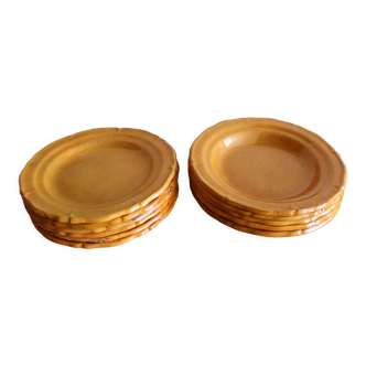 12 antique plates ravel aubagne yellow terracotta