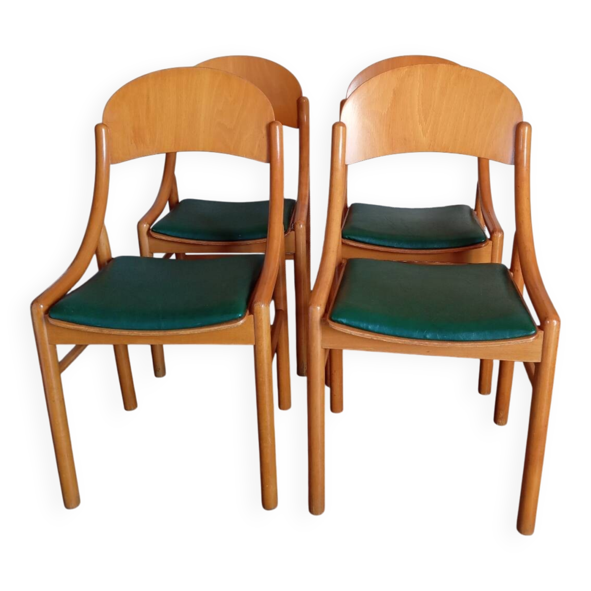 Baumann wood and leatherette chairs
