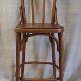 High chair in curved wood - mid. 20th century