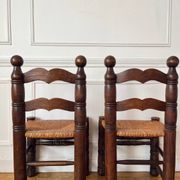 Pair of rustic chairs in the style of Charles Dudouyt.