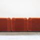 Orange chenille sofas, two and three seats, set of 2, 1970s