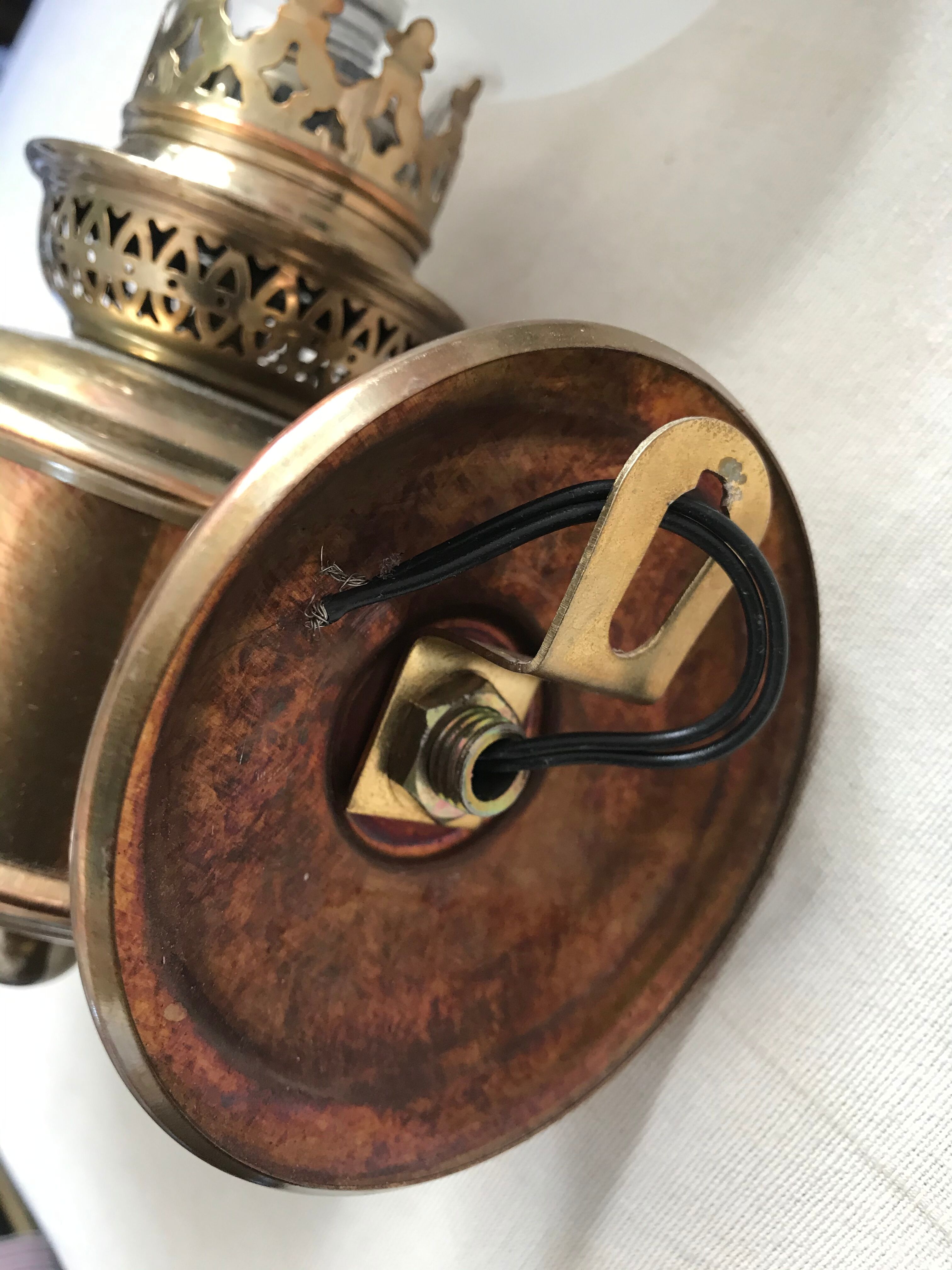 Old pair of brass wall light