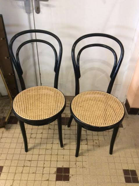 Set of 2 black bistro chairs