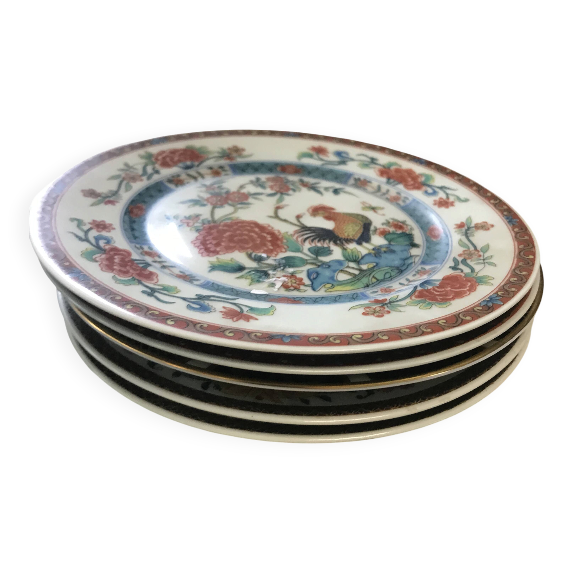 Set of 5 hand-painted dessert plates