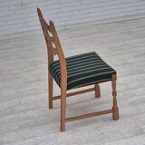 1970s, set of 6 Danish dining chairs, original condition, oak wood, furniture wool.