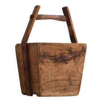 Antique solid wood basket (c.1900) #3