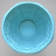 Saint-Clément cache-pot planter signed Blanche Letalle model 4086-000 in blue ceramic and gilding – 28 cm