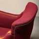 Pair Danish cabinetmaker Art Deco Armchairs in burgundy wool fabric