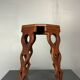 Mid-Century artisanal octagonal hand crafted plant stand stool, circa 1950s