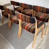 Set of 6 Baumann gondola chairs, Stamped NF