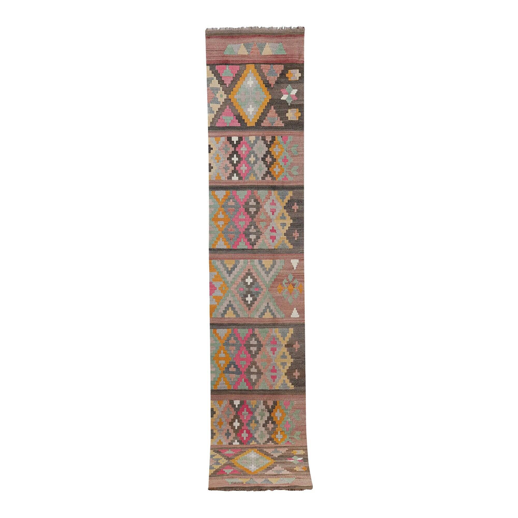 Vintage Turkish hallway rug 72x384 cm