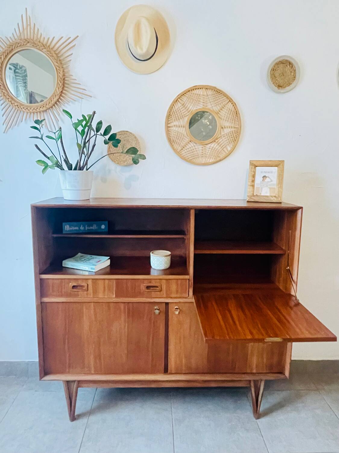 Vintage signed high sideboard / silver dresser