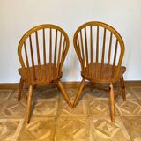 Pair of 70s pine chairs