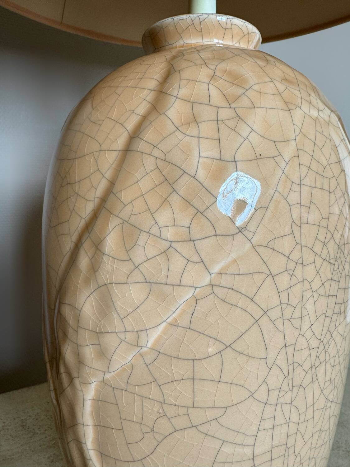 St Clément cracked ceramic lamp from the 70s