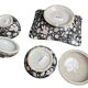 Set of three ceramic bowls with floral decoration G&C Denmark 20th century