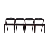 Lot de 4 chaises en palissandre, design danois, années 1970, Kai Kristiansen