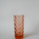 vase en verre rose facetté 1950