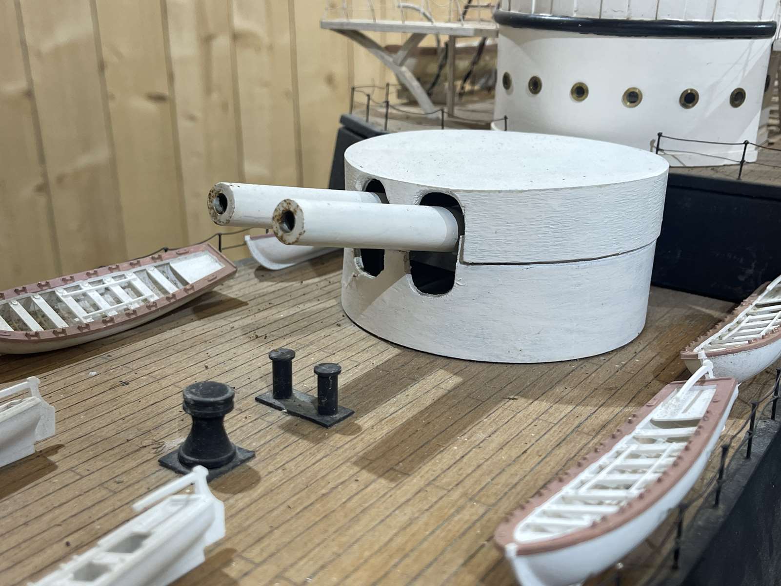 Model representing a battleship of the late nineteenth century